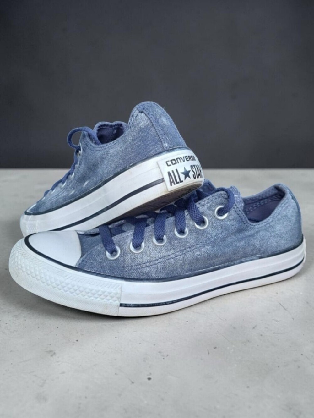 Converse All ✨️ Star Blue Denim Low-Top Sneakers Unisex Casual & Trendy